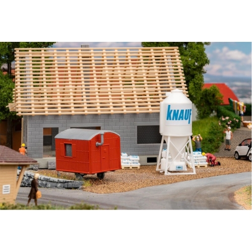 180601 Gips-Silo und Bauwagen H0 1:87
