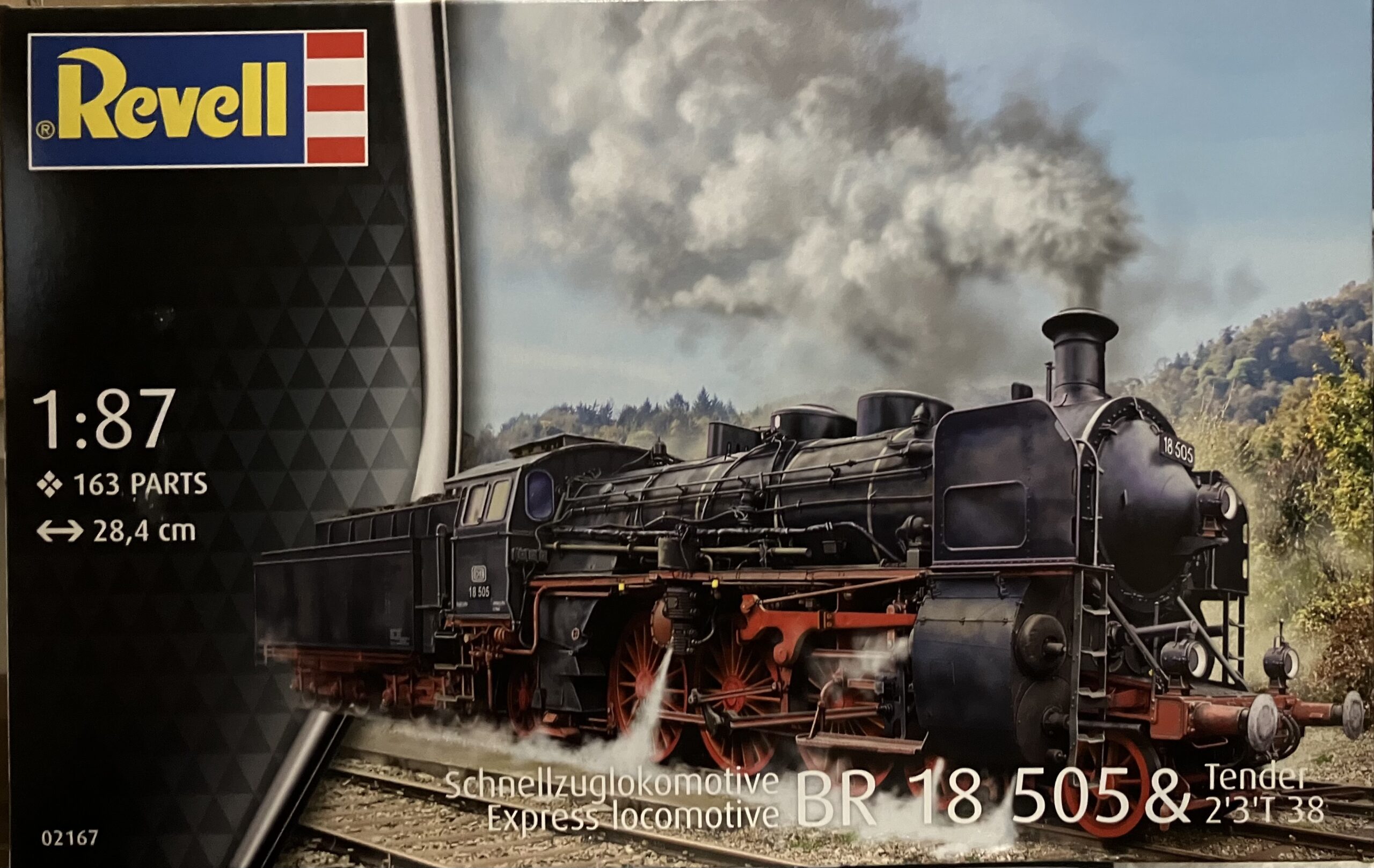 02167 Schnellzuglok BR 18 505 mit Tender 2'3' T38, Bausatz 1:87