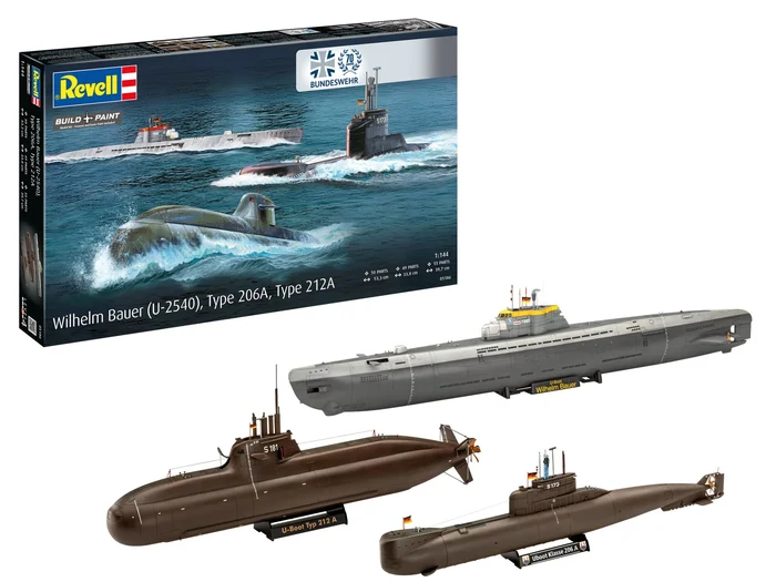 05186 70 Years Bundeswehr:Wilhelm Bauer,Type 206A,Class2 1:144 Revell