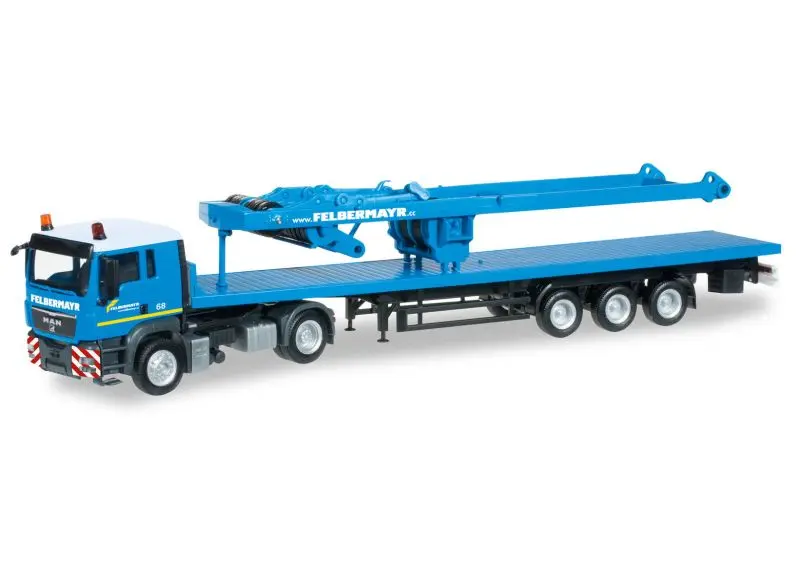 303781 MAN TGS L Flachbett-Sattelzug mit SA-Bock für Liebherr LR 1600/2 "Felbermayr" (A) Herpa
