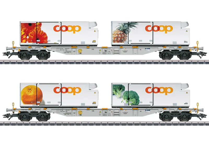 47462 Containertragwagen-Set Coop HO von Märklin